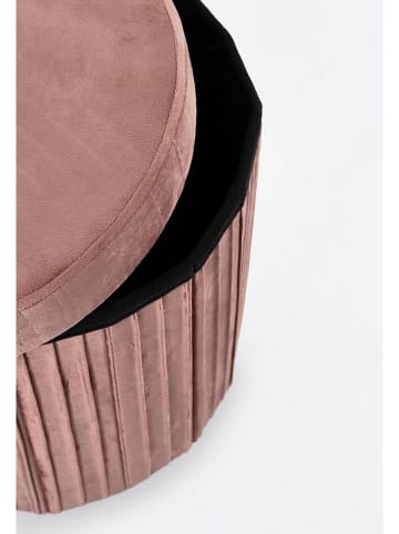 Bizzotto Hocker "Jocelyn" w kolorze jasnoróżowym ze schowkiem - wys. 38 x Ø 38 cm