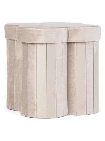 Bizzotto Opbergkruk "Jocelyn" beige - (B)40 x (H)40 x (D)40 cm