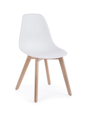 Bizzotto Stoel wit/beige - (B)51,5 x (D)46.5 x (H)86 cm