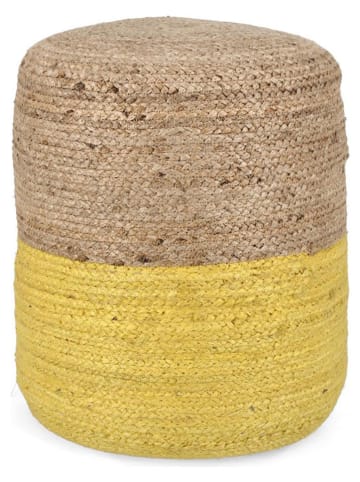 Bizzotto Pouf ''Jalaja'' in Beige/ Gelb - Ø 45 cm