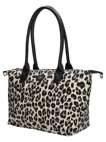 Charm Schoudertas crème/zwart - (B)42 x (H)25 x (D)15 cm