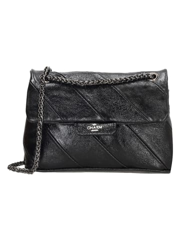 Charm Schultertasche "Elisa" in Schwarz - (B)22 x (H)14 x (T)8 cm
