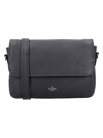 Charm Leder-Umhängetasche in Dunkelblau - (B)23 x (H)16 x (T)5 cm