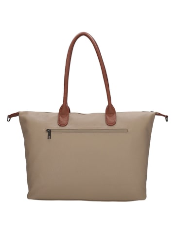 Charm Schultertasche in Taupe - (B)42 x (H)20 x (T)15 cm