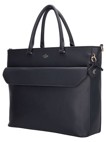 Charm Henkeltasche in Dunkelblau - (B)42 x (H)32 x (T)13,5 cm