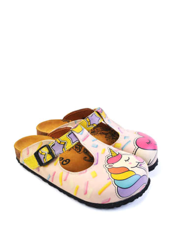 Calceo Clogs in Rosa/ Bunt