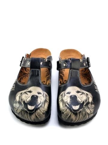 Calceo Clogs in Schwarz/ Creme