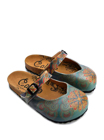 Calceo Clogs in Hellblau/ Bunt