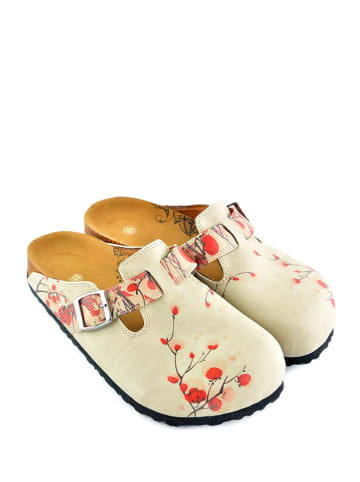 Calceo Clogs in Beige/ Pink