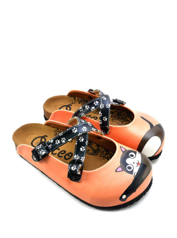 Calceo Clogs in Orange/ Bunt