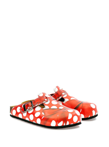 Calceo Clogs in Rot/ Bunt