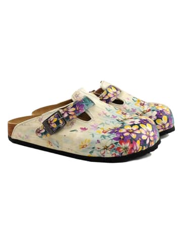 Calceo Clogs in Beige/ Bunt