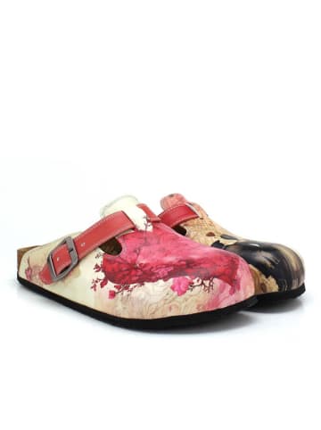 Calceo Clogs in Beige/ Pink