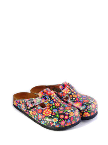 Calceo Clogs in Schwarz/ Bunt