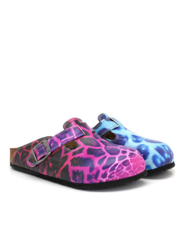 Calceo Clogs in Pink/ Hellblau
