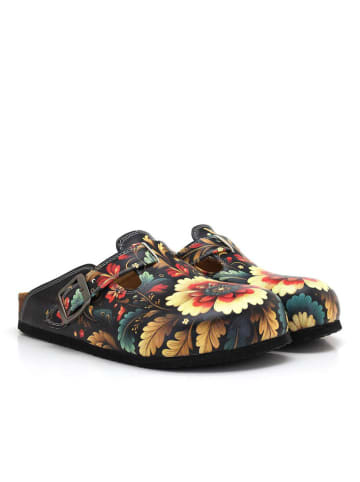 Calceo Clogs in Schwarz/ Bunt