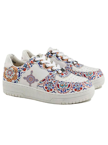Goby Leder-Sneakers in Weiß/ Bunt