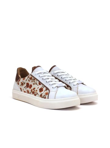 Goby Sneakers in Weiß/ Creme/ Braun