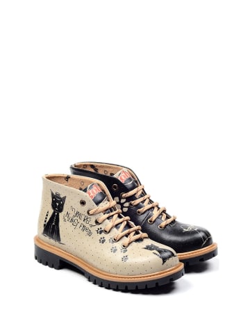 Goby Schnürschuhe in Beige/ Schwarz/ Bunt