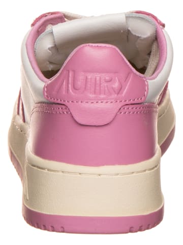 AUTRY Skórzane sneakersy "Medalist" w kolorze biało-różowym