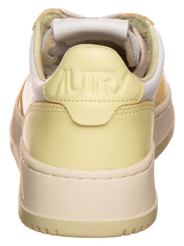 AUTRY Leder-Sneakers "Medalist" in Weiß/ Gelb