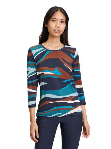 Betty Barclay Longsleeve donkerblauw/petrol/bruin