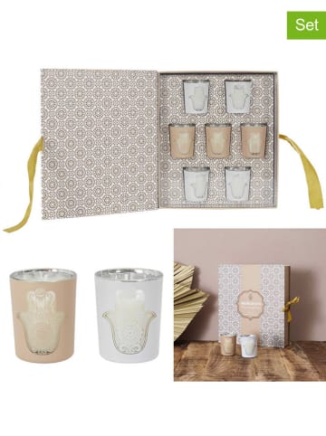 The Concept Factory 7-delige set: geurkaarsen beige/wit - 7x 45 g