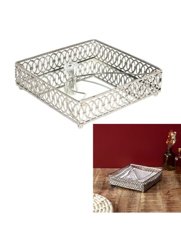Make a Wish Servettenhouder zilverkleurig - (B)16,5 x (H)4,8 x (D)16,5 cm