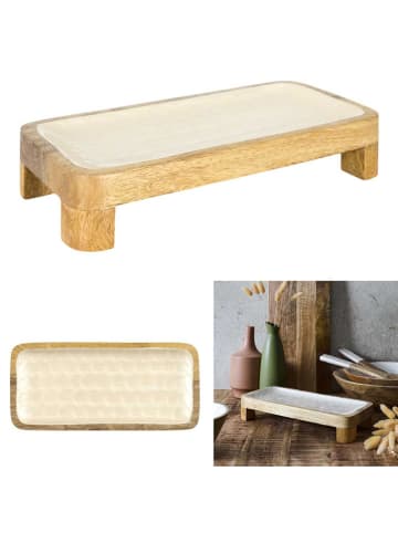 Ethnical Life Etagère beige/crème - (B)30 x (H)5,5 x (D)14 cm