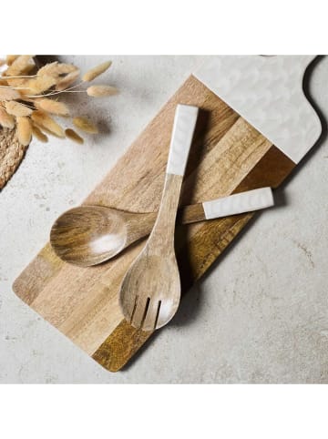 Ethnical Life 2-delige set: saladebestek bruin/crème - (L)30 cm