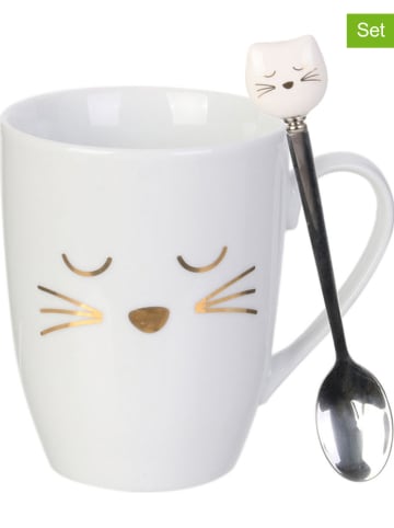 COOK CONCEPT 2-delige set: kop en lepel wit