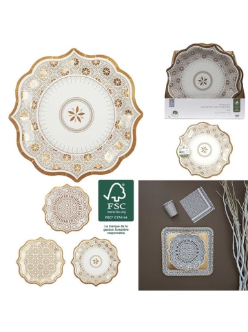 Make a Wish 6-delige set: papieren borden wit/goudkleurig