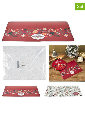 Make a Wish 4tlg. Tisch-Set in Rot/ Weiß - (L)40 x (B)30 cm 