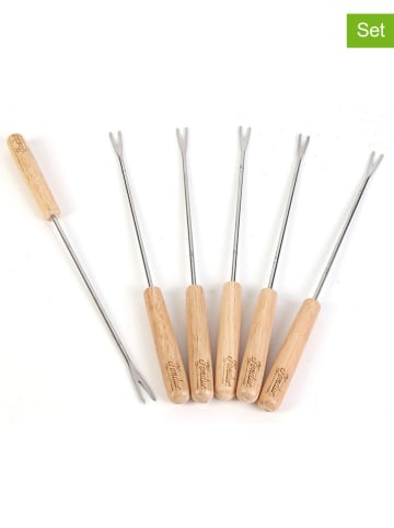 The Concept Factory Widelce (6 szt.) w kolorze brązowym do fondue - dł. 23 cm
