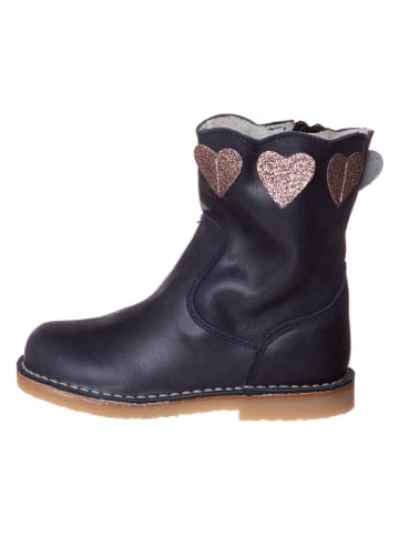 kmins Leder-Winterstiefel in Dunkelblau