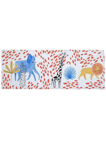 The Wild Hug Teppich "Wild Animals" in Hellgrau/ Bunt - (L)135 x (B)55 cm