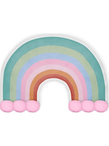 The Wild Hug Poduszka "Rainbow" w kolorze turkusowo-jasnoróżowym - 42 x 21 cm