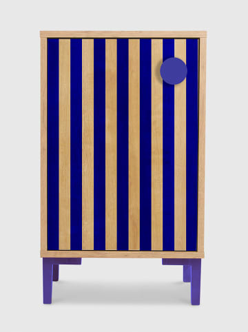 The Wild Hug Nachttisch "William" in Hellbraun/ Blau - (B)40 x (H)65 x (T)30 cm