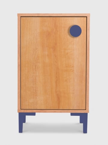 The Wild Hug Nachttisch "William" in Natur/ Blau - (B)40 x (H)67 x (T)30 cm