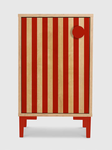 The Wild Hug Nachttisch "William" in Hellbraun/ Rot - (B)40 x (H)65 x (T)30 cm