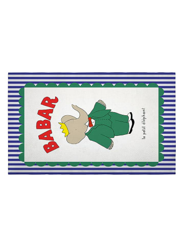 The Wild Hug Teppich "Babar" in Weiß/ Grün/ Blau - (L)190 x (B)135 cm