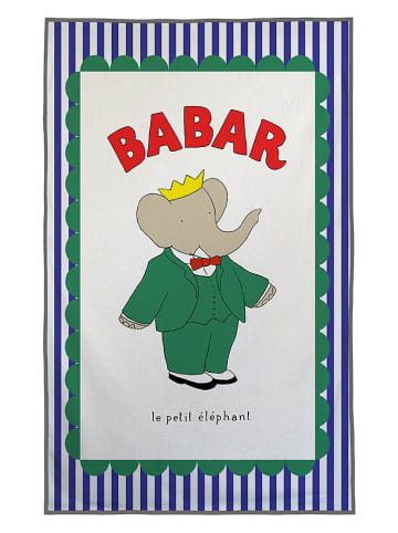 The Wild Hug Strandtuch "Babar" in Weiß/ Grün/ Blau - (L)140 x (B)75 cm