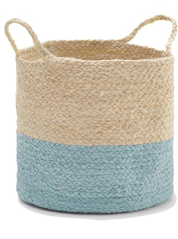 The Wild Hug Aufbewahrungskorb in Beige/ Blau - (H)30 x Ø 30 cm