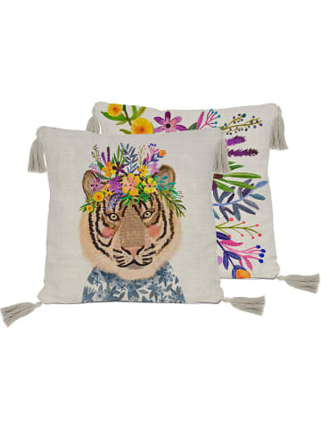 The Wild Hug Kissenhülle "Floral Tiger" in Bunt   - (L)45 x (B)45 cm