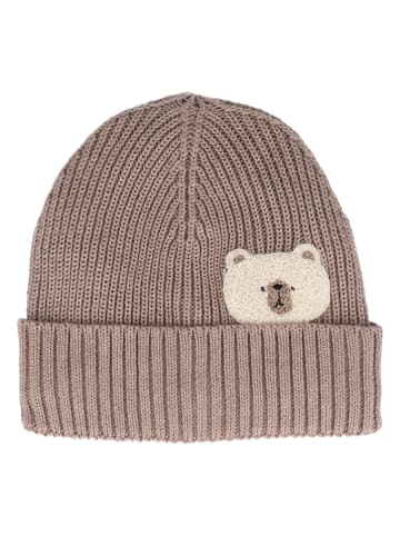 MaxiMo Beanie in Hellbraun/ Grau