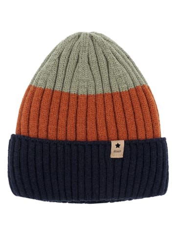MaxiMo Beanie in Grün/ Orange/ Dunkelblau