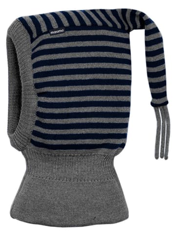 MaxiMo Woll-Sturmhaube in Grau/ Dunkelblau