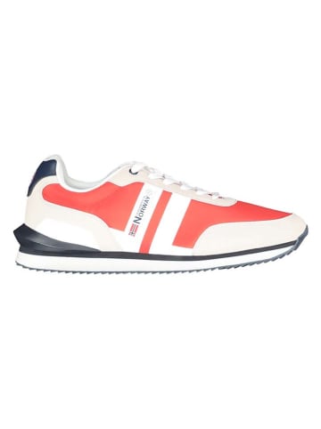 Geographical Norway Sneakersy "Orlando" w kolorze beżowo-czerwonym