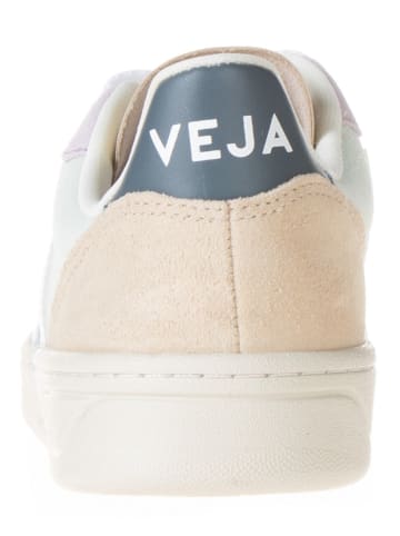 Veja Skórzane sneakersy w kolorze białym ze wzorem