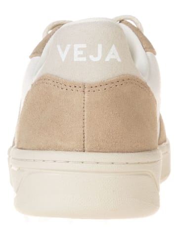 Veja Skórzane sneakersy "V 10" w kolorze biało-beżowym